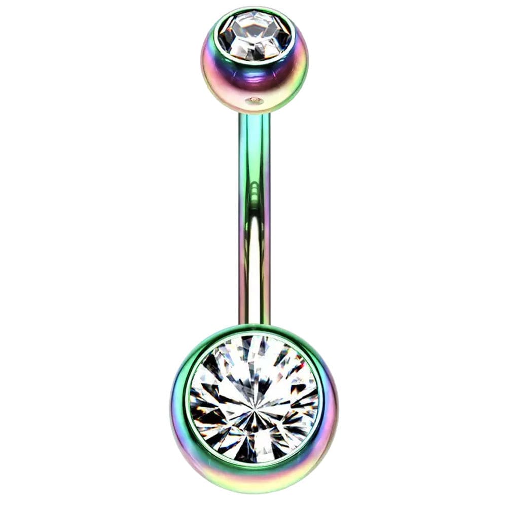 Piercing Αφαλού Ιριδίζον με Διάφανη Πέτρα SA0036 Piercing Αφαλού Ιριδίζον με Διάφανη Πέτρα SA0036
