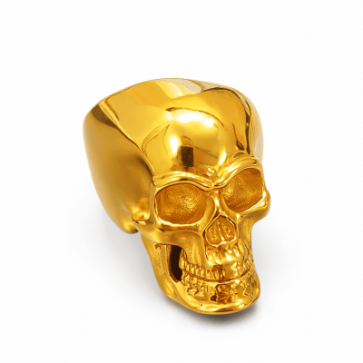 Ανδρικό χρυσό δαχτυλίδι κρανίο από ατσάλι – Skull design NRR0027 Ανδρικό χρυσό δαχτυλίδι κρανίο από ατσάλι – Skull design NRR0027
