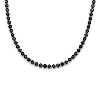 Ασημί Κολιέ με Μαύρες Πέτρες Ζιργκόν – Minimal Elegant Σχέδιο NRWN0035 Ασημί Κολιέ με Μαύρες Πέτρες Ζιργκόν – Minimal Elegant Σχέδιο NRWN0035