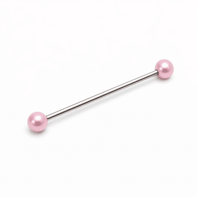 Industrial Piercing Ασημί Ροζ Λεπτομέρειες NRI0005 Industrial Piercing Ασημί Ροζ Λεπτομέρειες NRI0005