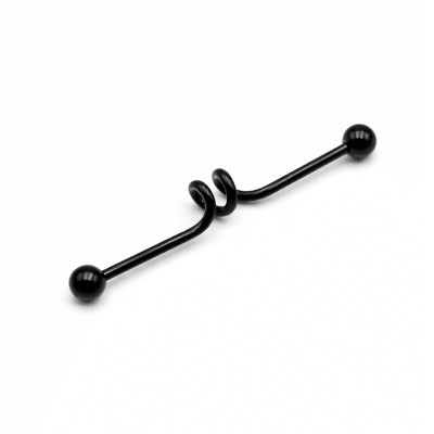 Μαύρο Industrial Piercing με Σπειροειδή Λεπτομέρεια NRI0025 Μαύρο Industrial Piercing με Σπειροειδή Λεπτομέρεια NRI0025