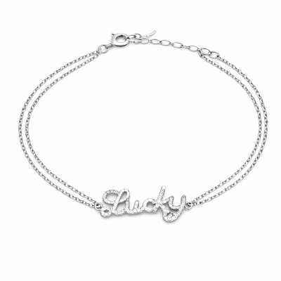 Ασημένιο βραχιόλι “Lucky” με ζιργκόν NRWB0148 Ασημένιο βραχιόλι “Lucky” με ζιργκόν NRWB0148