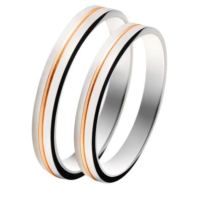 polished-bicolor-wedding-rings-14k