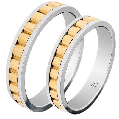 two-tone-white-gold-wedding-rings-14k