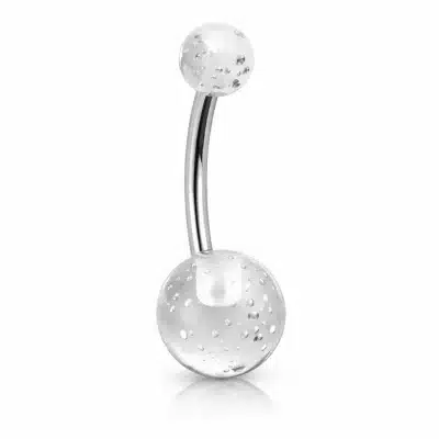 piercing αφαλού διάφανο με φυσαλίδες