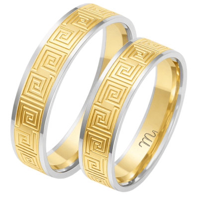 two-tone-gold-wedding-rings-14k-greek-key