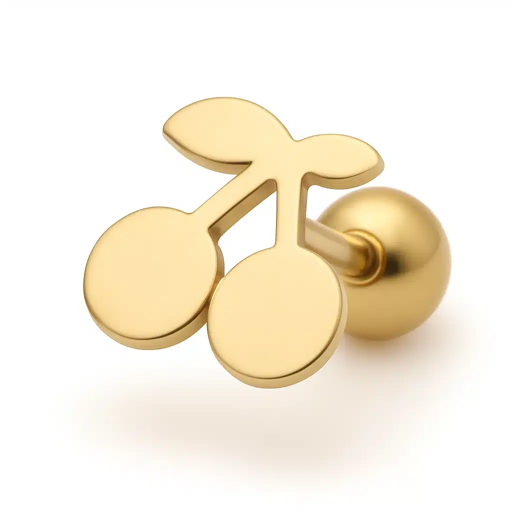 Helix κεράσια χρυσό – χαριτωμένο piercing με παιχνιδιάρικο στυλ SS0063 Helix κεράσια χρυσό – χαριτωμένο piercing με παιχνιδιάρικο στυλ SS0063