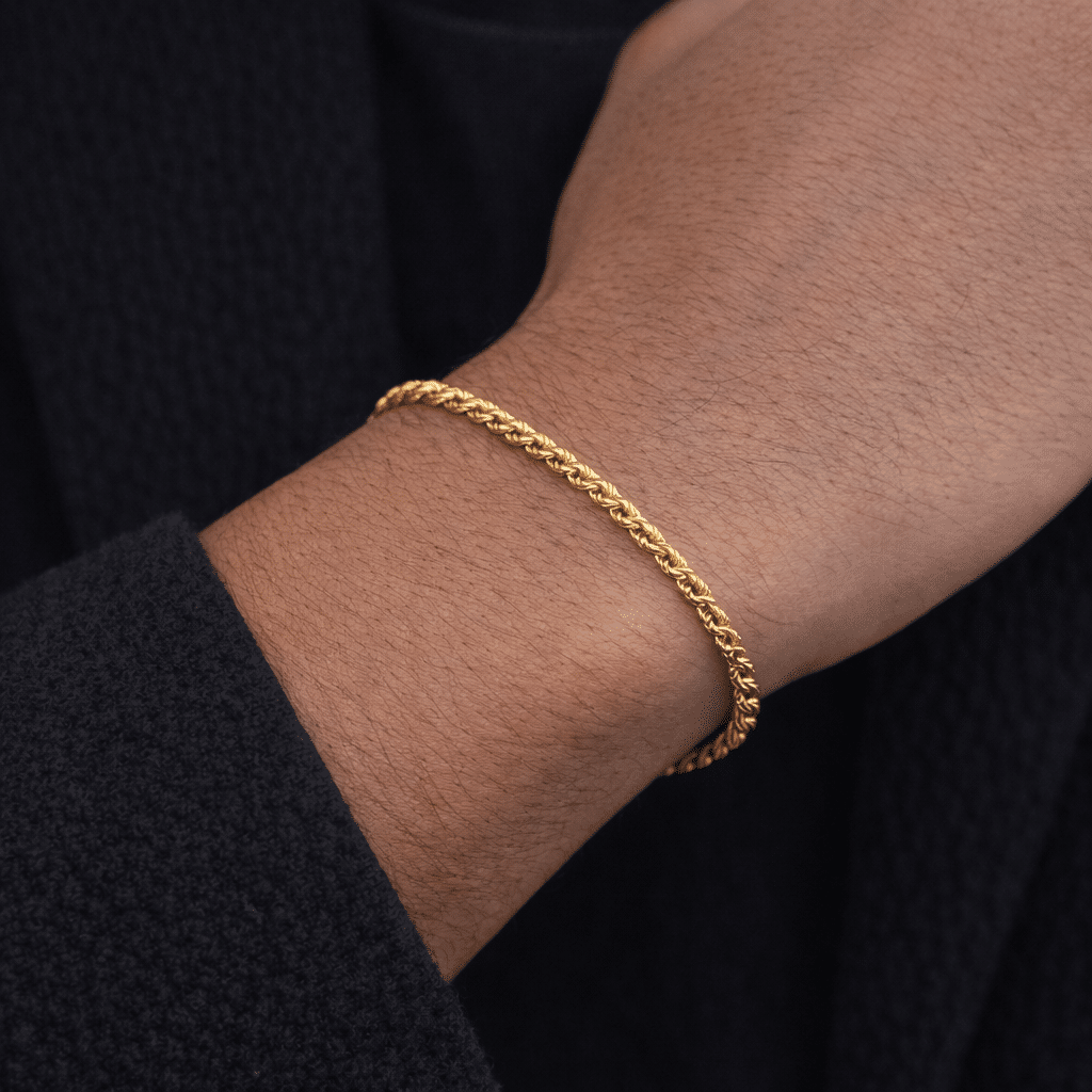 Χρυσό ατσάλινο βραχιόλι twisted – Rope chain ανδρικό CAT0006 Χρυσό ατσάλινο βραχιόλι twisted – Rope chain ανδρικό CAT0006