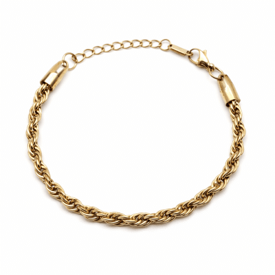 Χρυσό ατσάλινο βραχιόλι σχοινί – Ανδρικό twisted rope chain CAT0002 Χρυσό ατσάλινο βραχιόλι σχοινί – Ανδρικό twisted rope chain CAT0002