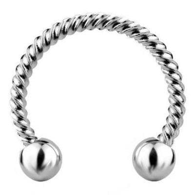 Ασημί Septum με Στριφτή Υφή και Μπίλιες SS1 Ασημί Septum με Στριφτή Υφή και Μπίλιες SS1