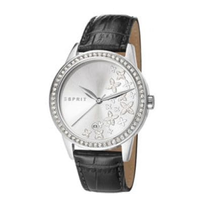 esprit-watch-silver-black-leather