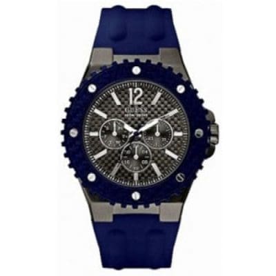 Guess Ανδρικό ρολόι μπλε λουράκι σιλικόνης W11619G2
