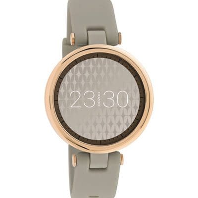 Smart watch Oozoo γυναικείο γκρί χρυσό σιλικόνης