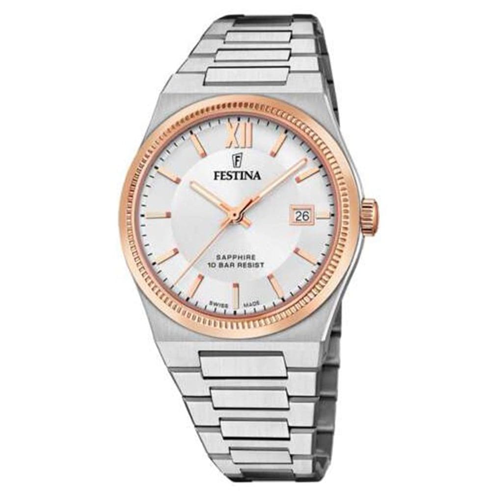 Festina Swiss Quartz Silver Watch με Ζαφείρι και Ατσάλι F20036/1 Festina Swiss Quartz Silver Watch με Ζαφείρι και Ατσάλι F20036/1