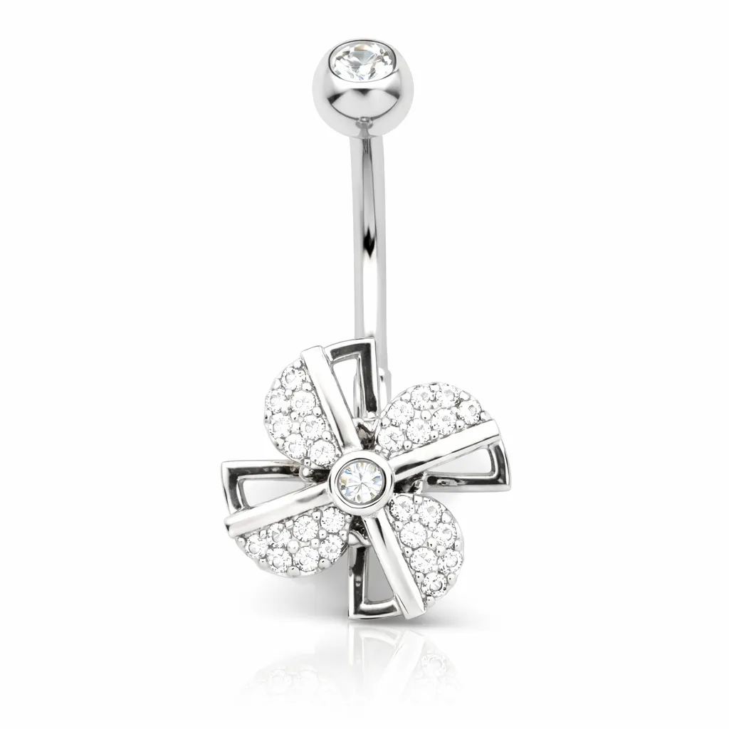 Piercing Αφαλού Ανεμόμυλος με Ζιργκόν σε Ασημί Χρώμα SA7290 Piercing Αφαλού Ανεμόμυλος με Ζιργκόν σε Ασημί Χρώμα SA7290