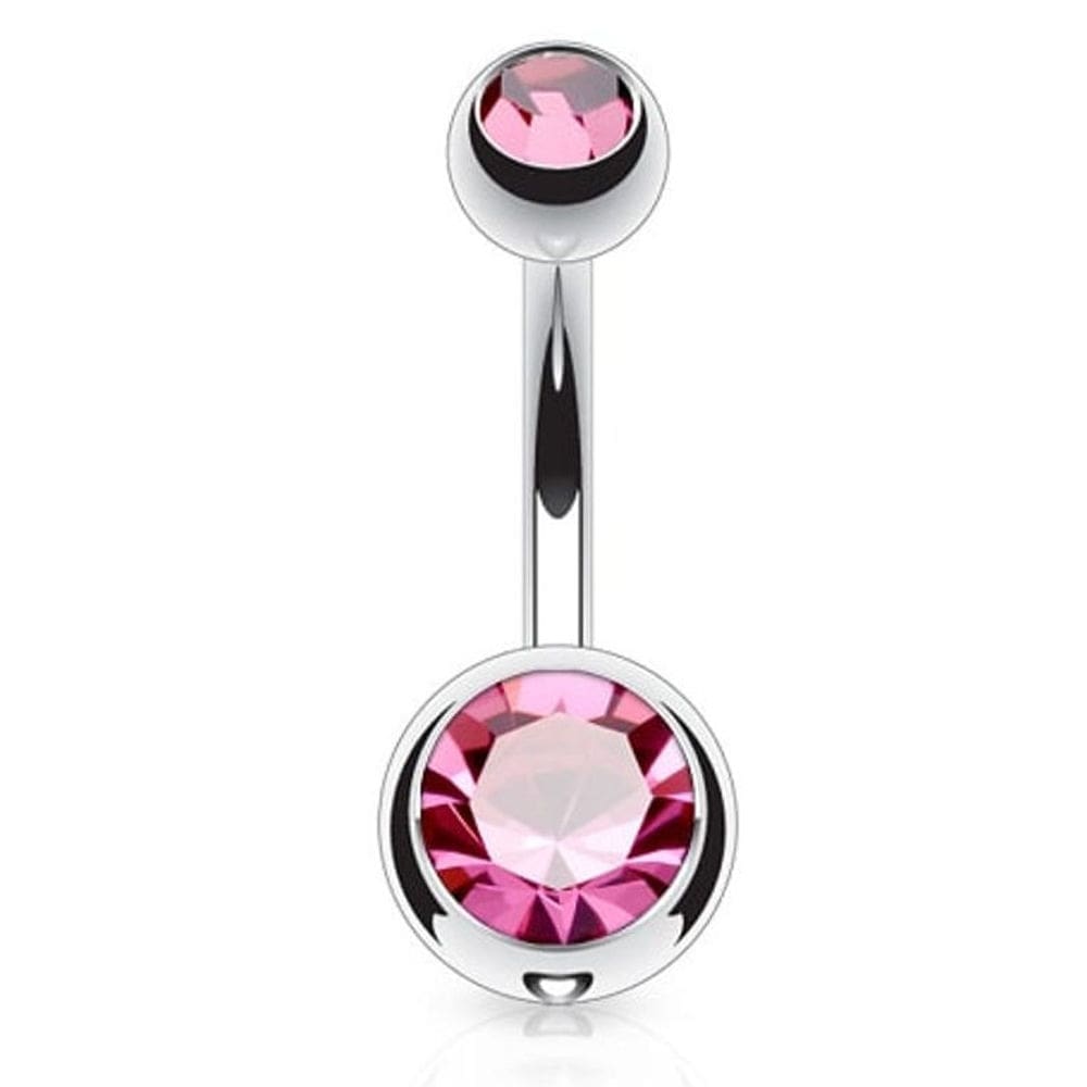 Piercing Αφαλού με Ροζ Πέτρα – Λαμπερό Κόσμημα Σώματος SA1033 Piercing Αφαλού με Ροζ Πέτρα – Λαμπερό Κόσμημα Σώματος SA1033