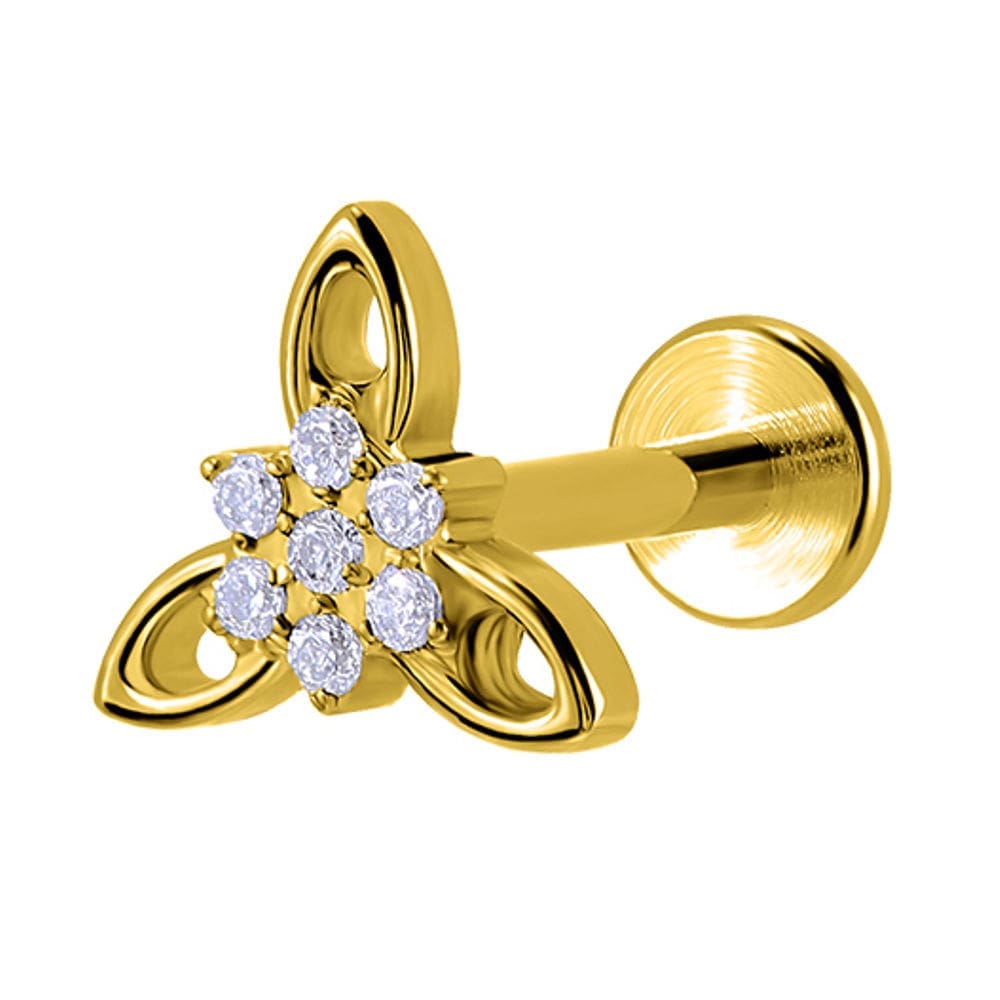 Helix Piercing Λουλούδι Χρυσό με Ζιργκόν SS142A Helix Piercing Λουλούδι Χρυσό με Ζιργκόν SS142A