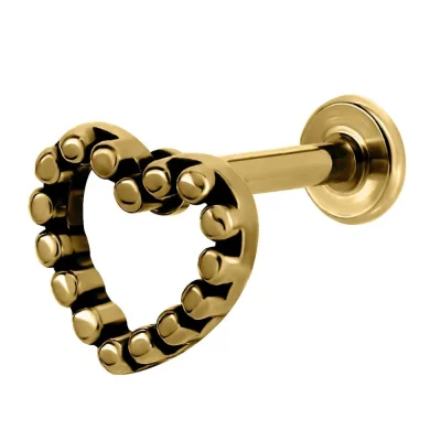 Helix Piercing Καρδιά Χρυσό Minimal Design SS147A