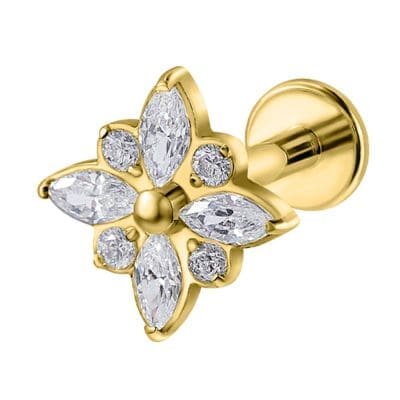 helix piercing λουλούδι ζιργκόν