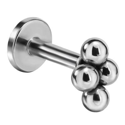 helix piercing σφαίρες ασημί minimal close up