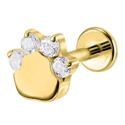 helix piercing πατουσάκι ζιργκόν χρυσό σχέδιο