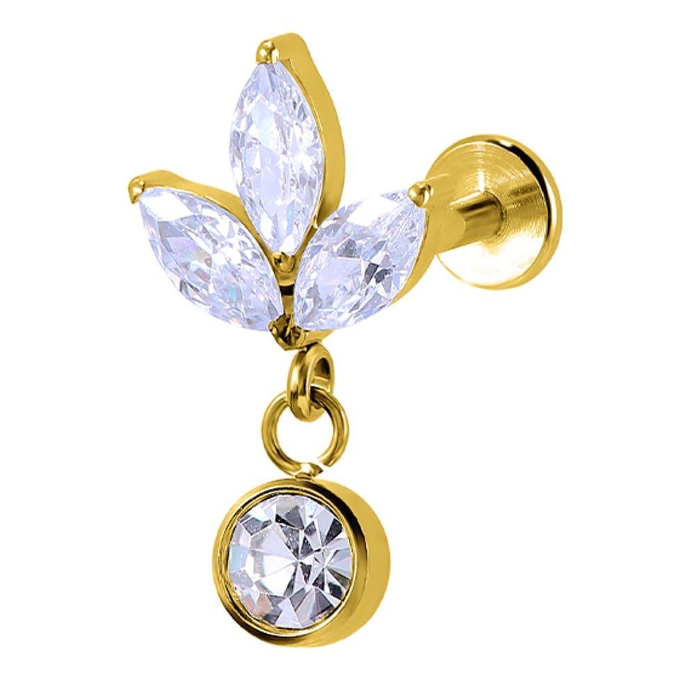 Helix Piercing Κρεμαστό Ζιργκόν Χρυσό Elegant Design SS127B Helix Piercing Κρεμαστό Ζιργκόν Χρυσό Elegant Design SS127B