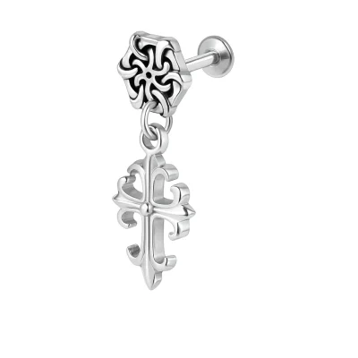 Helix Piercing  Σταυρό Κρεμαστό Ασημί Design SS187B