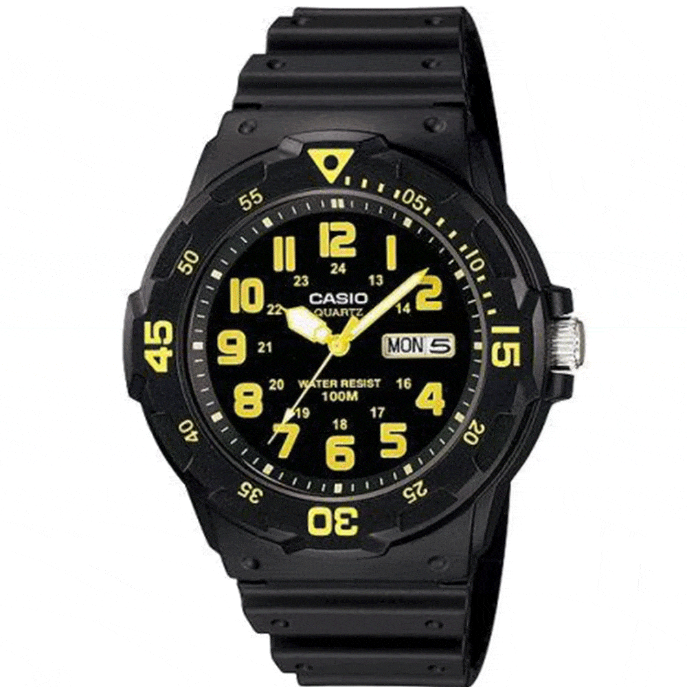 Ανδρικό ρολόι Casio μαύρο καουτσούκ sport MRW-200H9BVEF Ανδρικό ρολόι Casio μαύρο καουτσούκ sport MRW-200H9BVEF