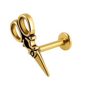 Helix Piercing Ψαλίδι Χρυσό Minimal Design SS190A