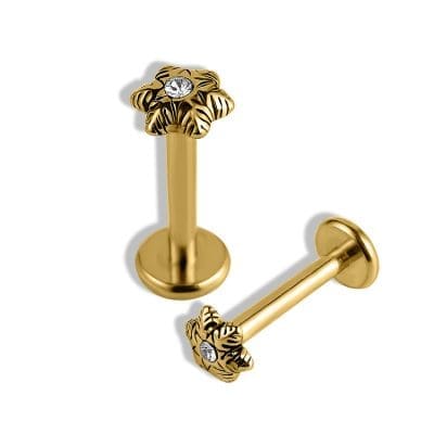 Helix Piercing με Ανάγλυφο Σχέδιο Αστεριού SS182B