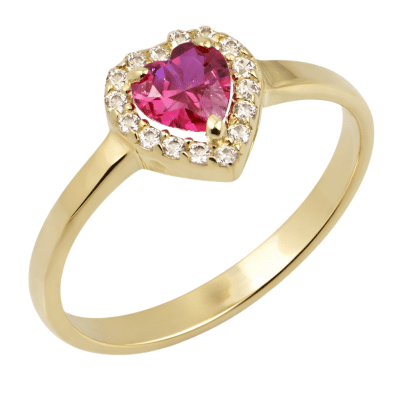 yellow-gold-ring-heart-red-zircon-on-hand