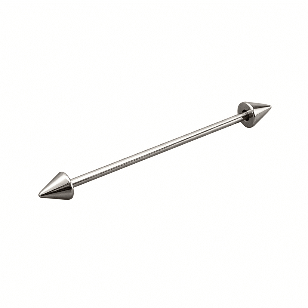 Industrial Piercing Μπάρα με Κώνους – Ασημί Minimal NRI0046 Industrial Piercing Μπάρα με Κώνους – Ασημί Minimal NRI0046
